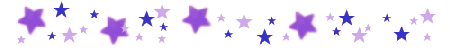 A bar dividing the header image, Blerk the Crying Cat, from the About Me section. The bar is made up of rainbow blinking stars.